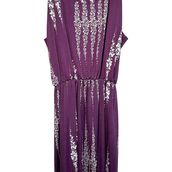 Jon & Anna Womens Floral Sleeveless Maxi Dress Purple White Large Fairy Bohemian - Picture 5 of 13